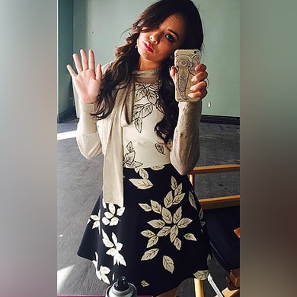 Zara Leaf Print Dress Black and White XS - Picture 7 of 8